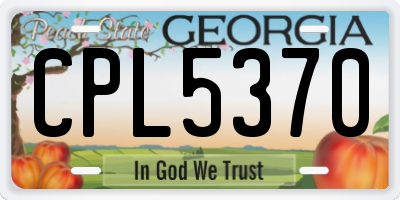 GA license plate CPL5370