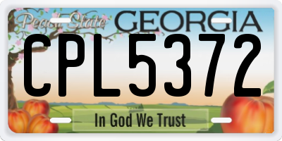 GA license plate CPL5372
