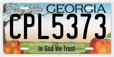GA license plate CPL5373