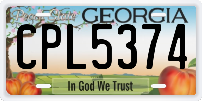 GA license plate CPL5374