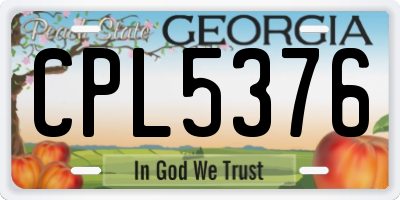 GA license plate CPL5376