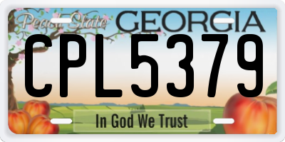 GA license plate CPL5379