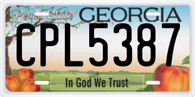 GA license plate CPL5387