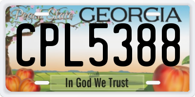 GA license plate CPL5388
