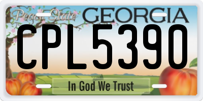 GA license plate CPL5390