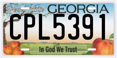 GA license plate CPL5391