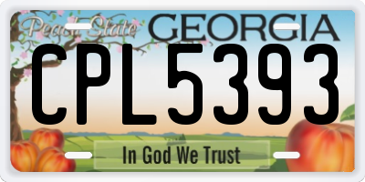 GA license plate CPL5393