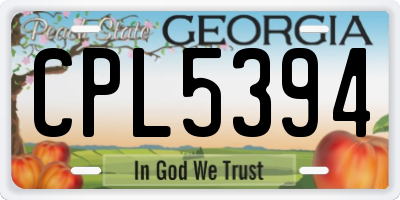 GA license plate CPL5394