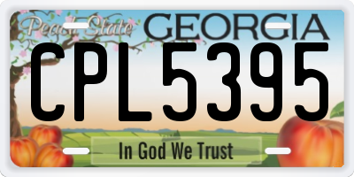 GA license plate CPL5395