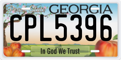 GA license plate CPL5396