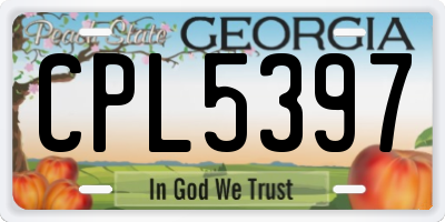 GA license plate CPL5397
