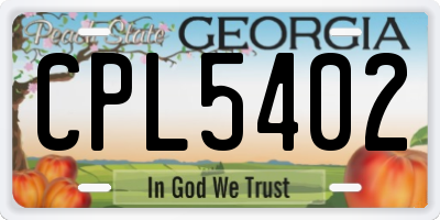 GA license plate CPL5402