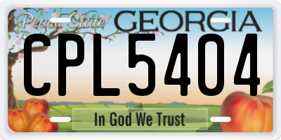 GA license plate CPL5404