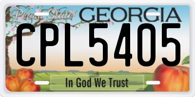 GA license plate CPL5405