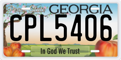 GA license plate CPL5406