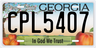 GA license plate CPL5407
