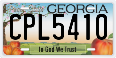 GA license plate CPL5410