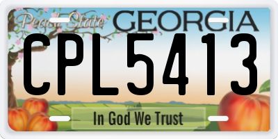 GA license plate CPL5413