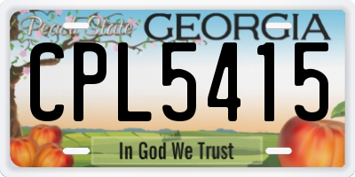 GA license plate CPL5415