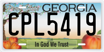 GA license plate CPL5419