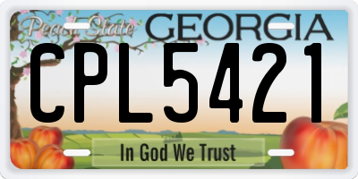 GA license plate CPL5421