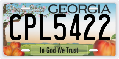 GA license plate CPL5422