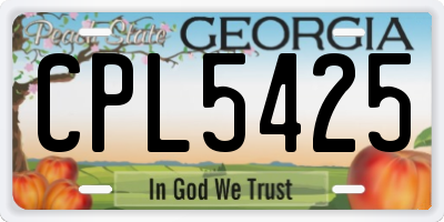 GA license plate CPL5425