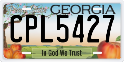 GA license plate CPL5427