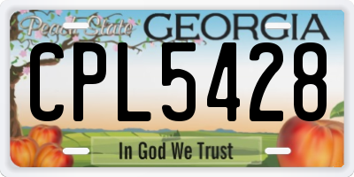 GA license plate CPL5428