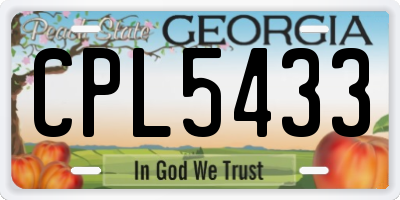 GA license plate CPL5433