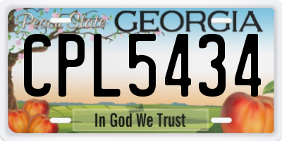 GA license plate CPL5434