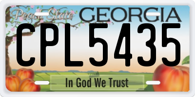 GA license plate CPL5435