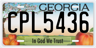 GA license plate CPL5436