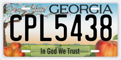 GA license plate CPL5438