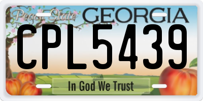 GA license plate CPL5439