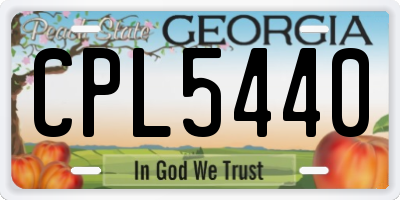 GA license plate CPL5440