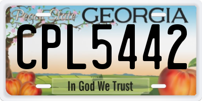GA license plate CPL5442