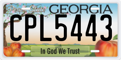 GA license plate CPL5443