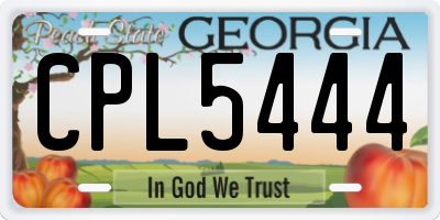 GA license plate CPL5444