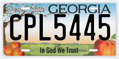 GA license plate CPL5445