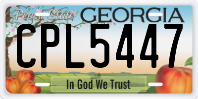 GA license plate CPL5447