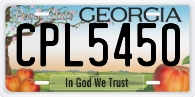 GA license plate CPL5450