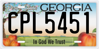 GA license plate CPL5451
