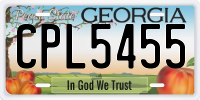 GA license plate CPL5455