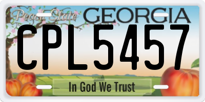 GA license plate CPL5457