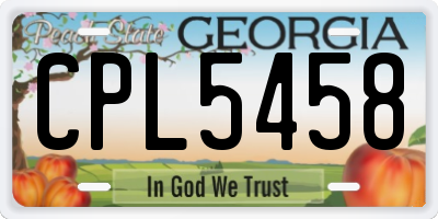 GA license plate CPL5458