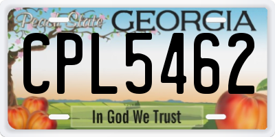 GA license plate CPL5462