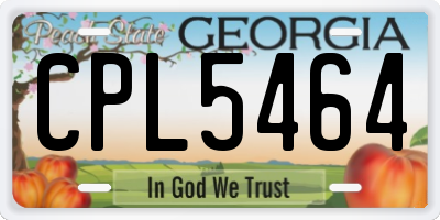 GA license plate CPL5464