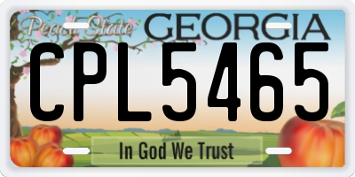GA license plate CPL5465