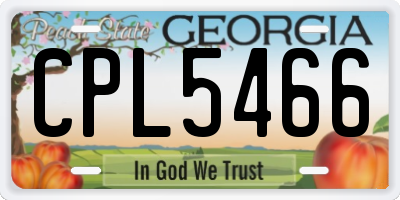 GA license plate CPL5466